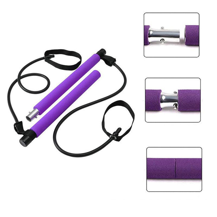 Fitness Yoga Pilates Bar Portable Gym Accessories Sport Elastic Bodybuilding Resistance Bands For Home Trainer Workout Equipment - Trendha