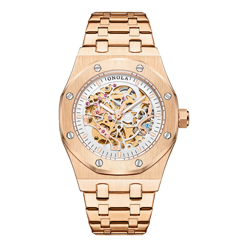 Hollow Dial Steel Belt Mechanical Waterproof Automatic Men&