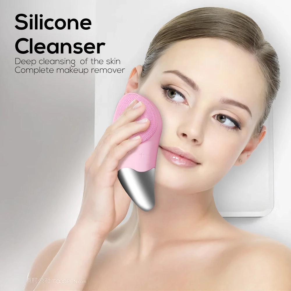 Electric Sonic Ultrasonic Silicone Face Cleansing Brush