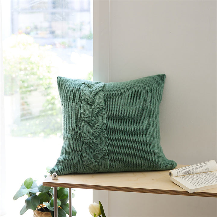 Nordic Twist Design Knitted Pillow Case