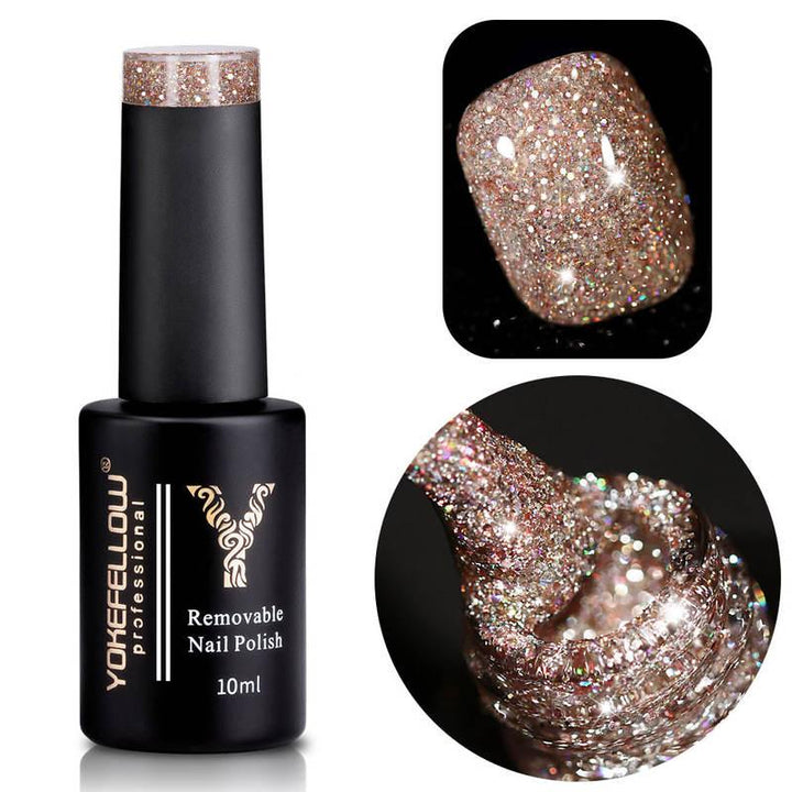 Champagne Red Reflective Glitter Gel Nail Polish – UV LED Soak Off