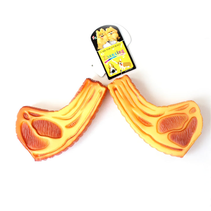 Durable Beefsteak-Shaped Squeaky Rubber Dog Chew Toy