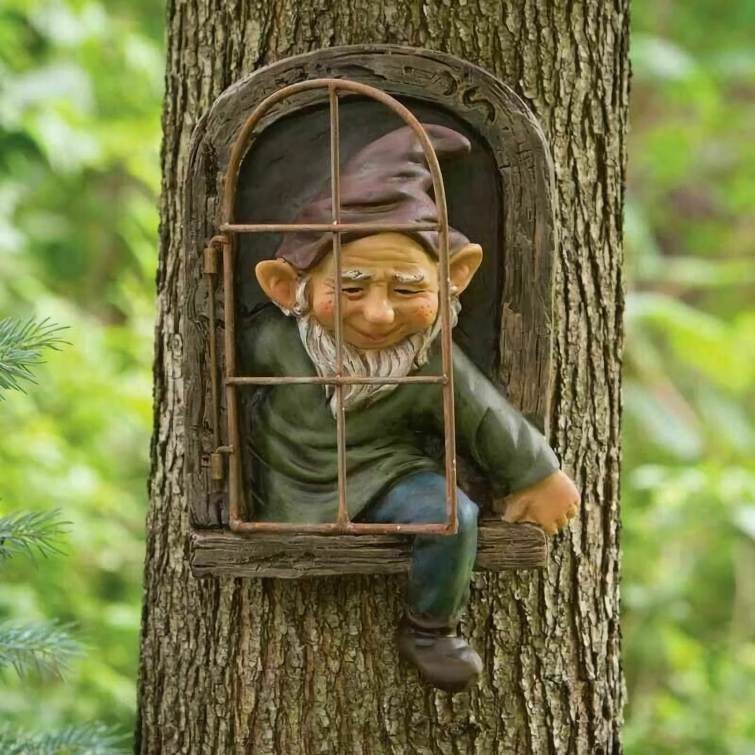 Naughty Elf Out The Door Tree Hugger