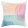 color: Peach, pink, and blue shapes