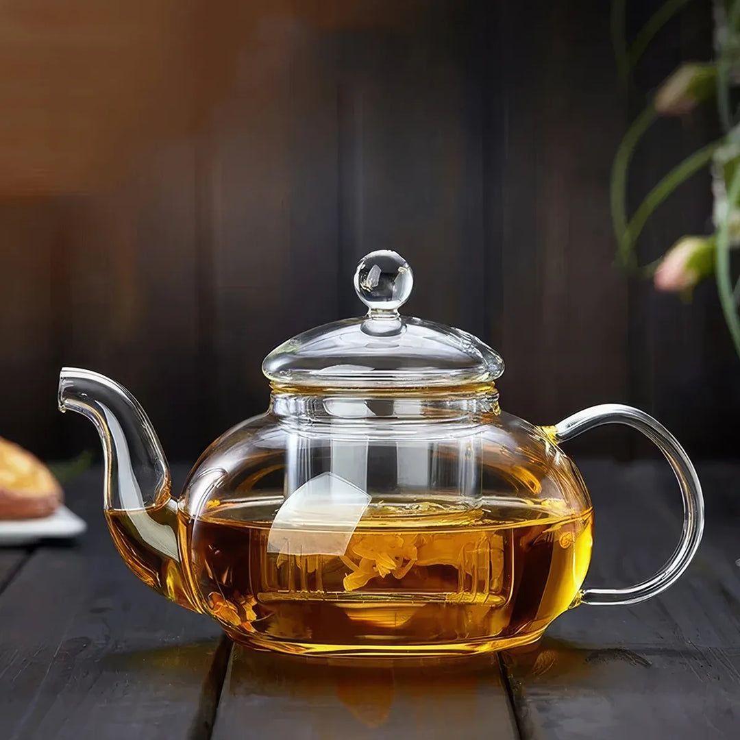 Filterable Heat-resistant Glass Flower Tea Pot