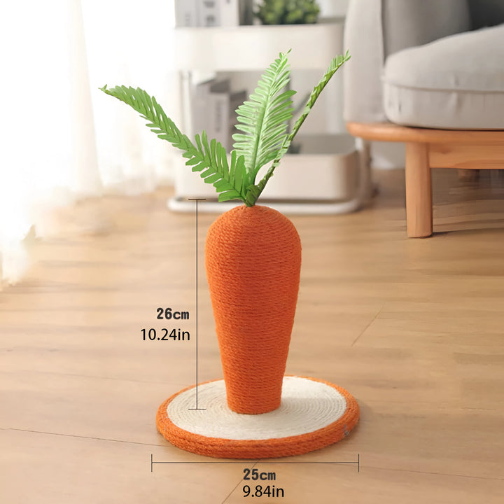 Cute Carrot Cat Tree Sisal Hemp Scratching Post – 40x30cm Wooden Cat Tower