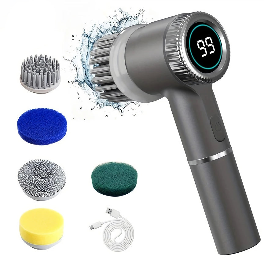 Electric Cleaning Brush with 5 Brush Heads