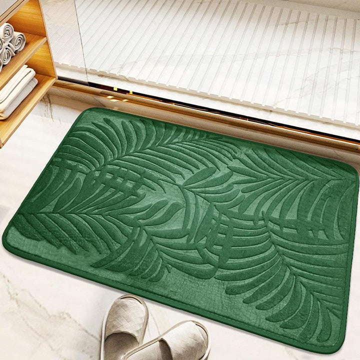 Leaf Pattern Memory Foam Bath Mat