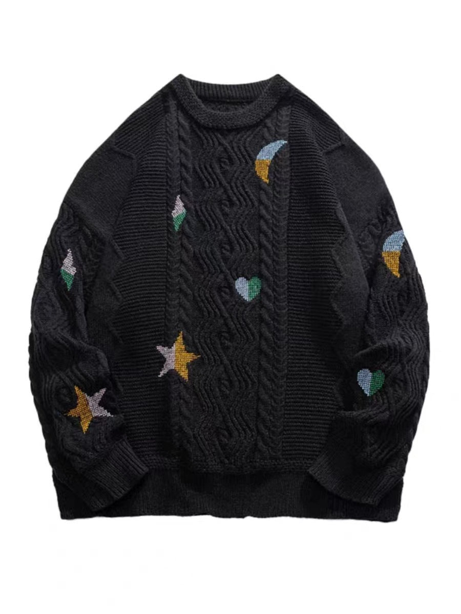 Twist Embroidered Sweater For Men