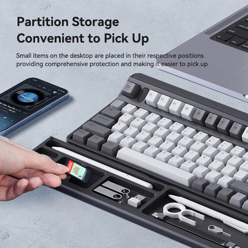 Ergonomic Keyboard Wrist Rest Pad with Desktop Storage