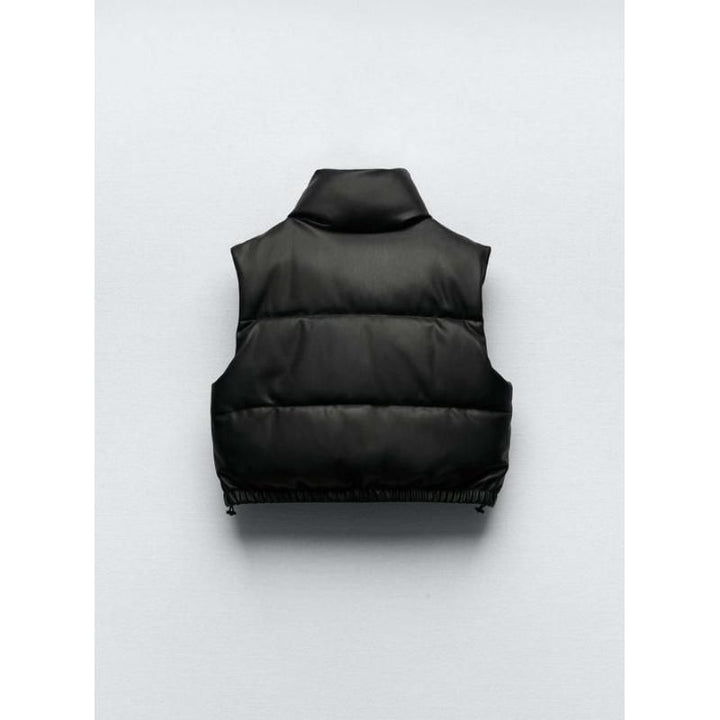 Winter Elegance: Women's Slim Fit Zipper Vest with Stand Collar