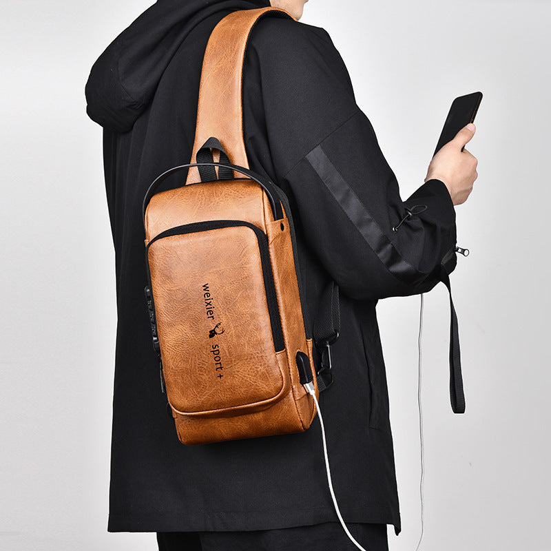 Retro Hong Kong Style Shoulder Messenger Bag For Men