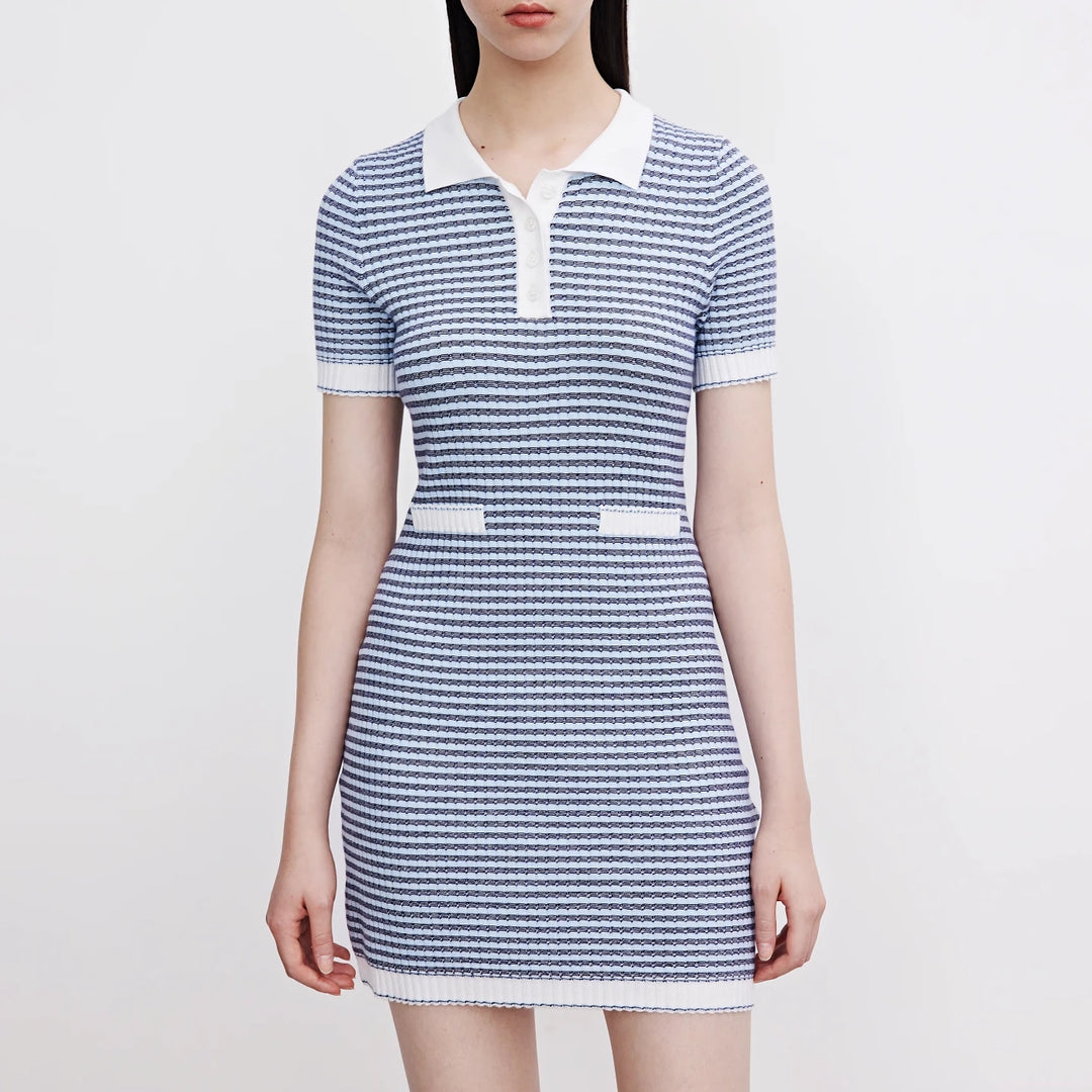 Vintage Plaid Polo Collar Dress