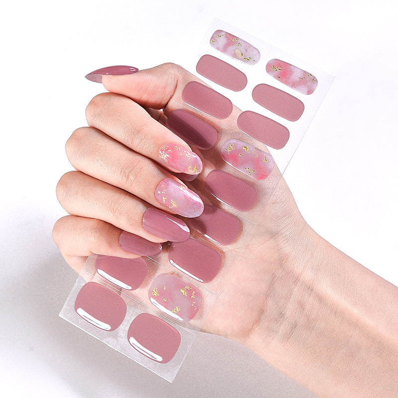 Internet Celebrity Semi-baked Gel Nail Sticker Waterproof And Durable 3d Paper Patch