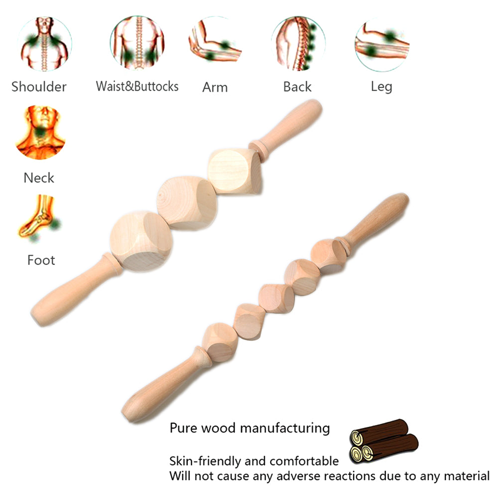 Wooden Therapy Massage Roller Tool for Lymphatic Drainage & Muscle Release