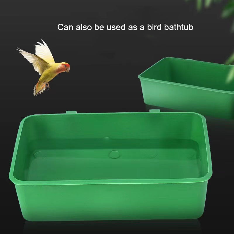 Versatile Bird Food Water Bowl & Bath Basin for Small Pets