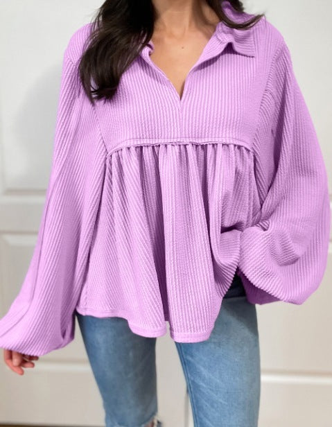 Women's Pleated Loose Shirt Top