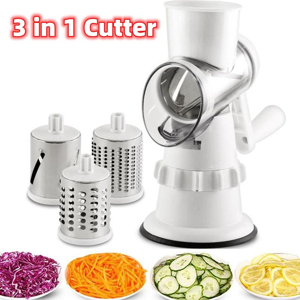 Manual Three-Drum Vegetable Slicer and Grater