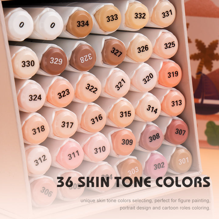 36 Skin Tone Alcohol Markers Set