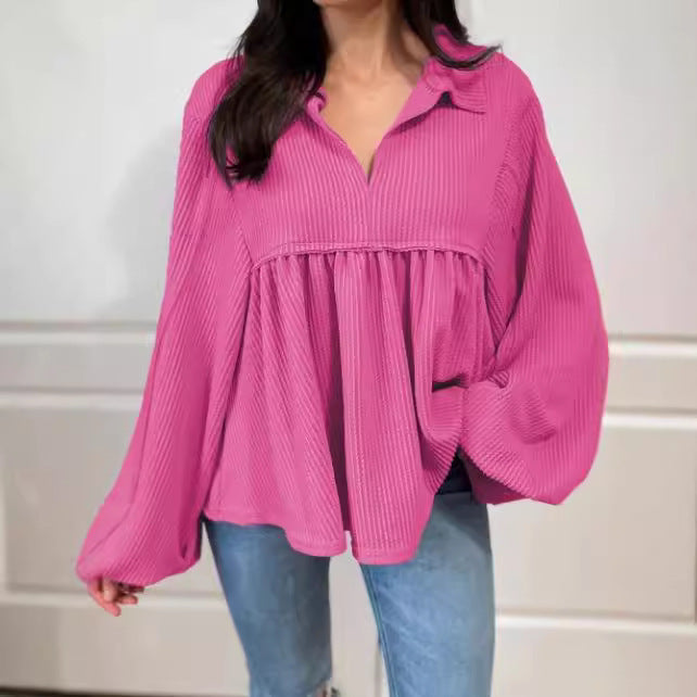 Women's Pleated Loose Shirt Top