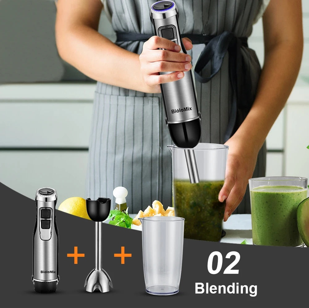 1200W 4-in-1 Immersion Hand Blender with Attachments for Chopping and Smoothies