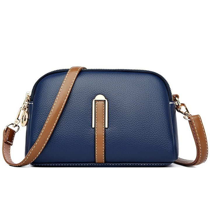 Luxury Genuine Leather Crossbody Bag for Women - Soft Cowhide Messenger Bag with Elegant Flap Closure