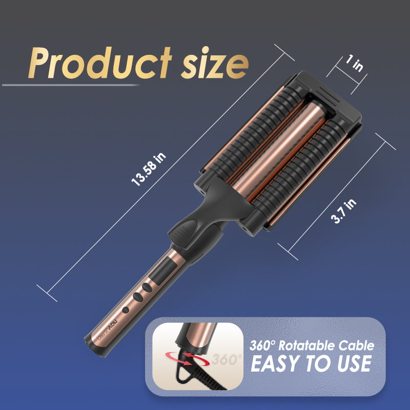 Electric 3 Barrel Curling Iron for Perfect Waves