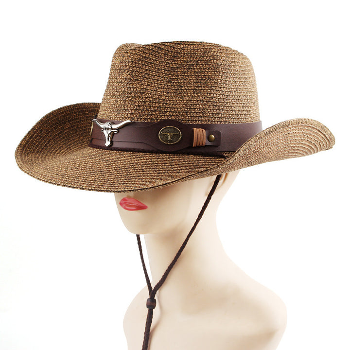 Outdoor Sunshade Western Denim Mixed Color Straw Hat