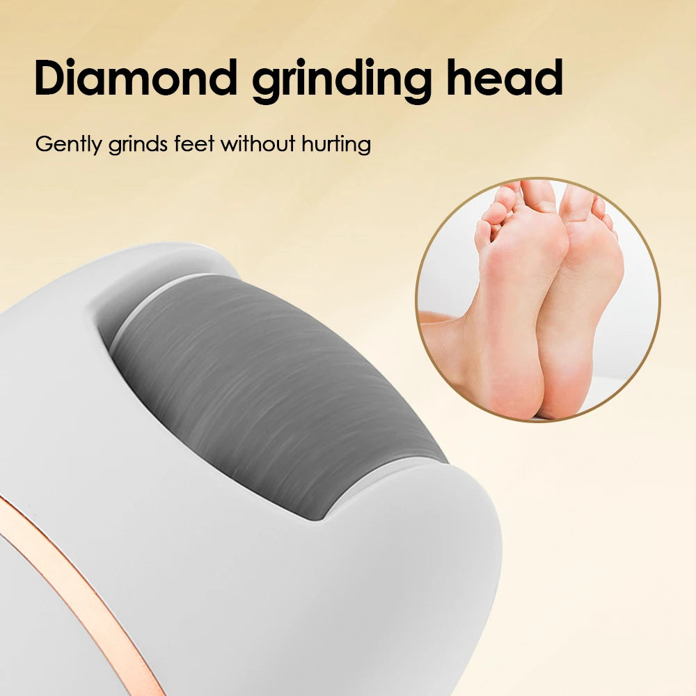 Rechargeable Electric Foot Grinder with 2 Grinding Heads for Smooth Feet