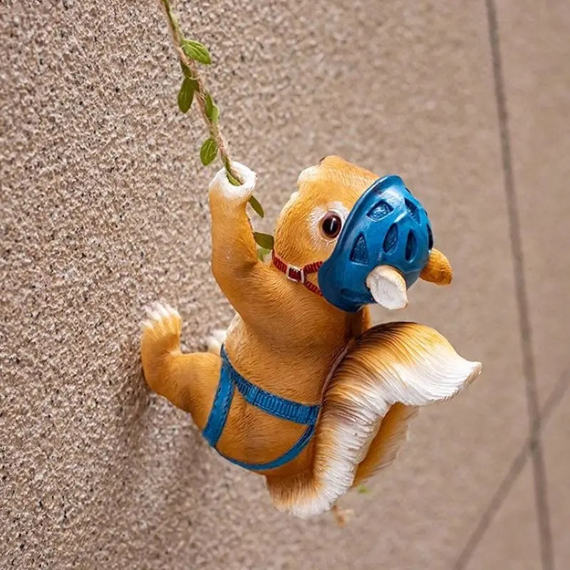 Charming Climbing Squirrel Resin Garden Decoration