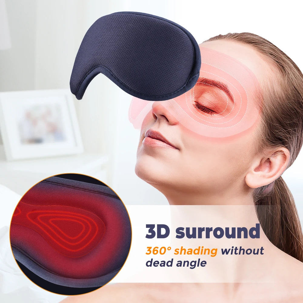 Electric Steam Eye Mask with 3D Hot Compress & Vibration Massage for Fatigue Relief and Better Sleep