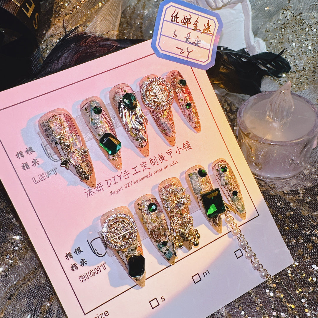 Original Lucky Paper Drunk Fan Luxury Hot Girl Nail Stickers