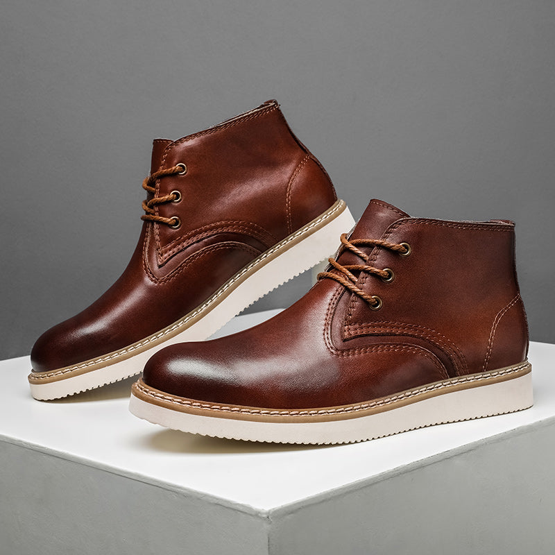 Vintage Leather Ankle Boots for Men