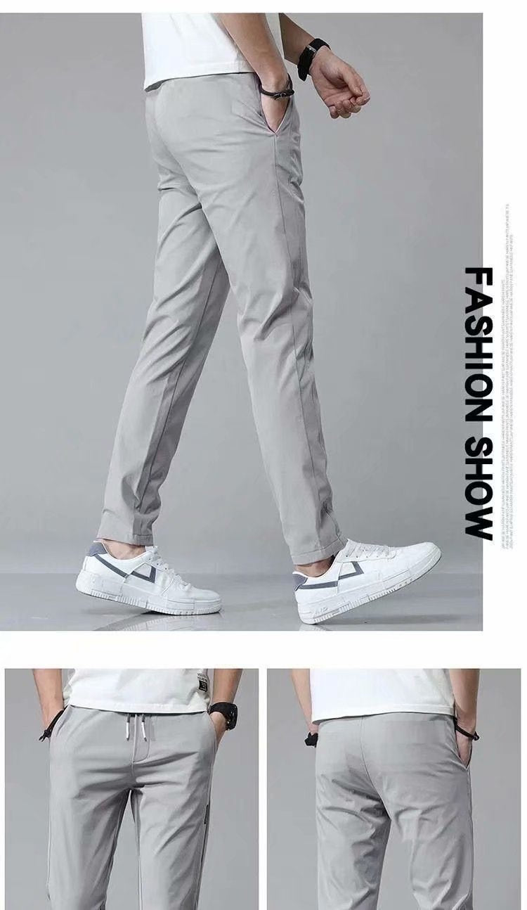 Drawstring Trousers Thin Casual Pants Korean Version Loose Straight Sweatpants Mens Clothing