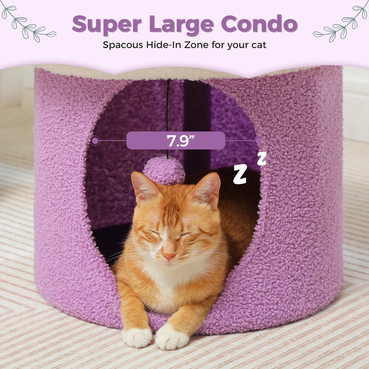 Luxury Double-Deck Cat Bed with Flower Perch