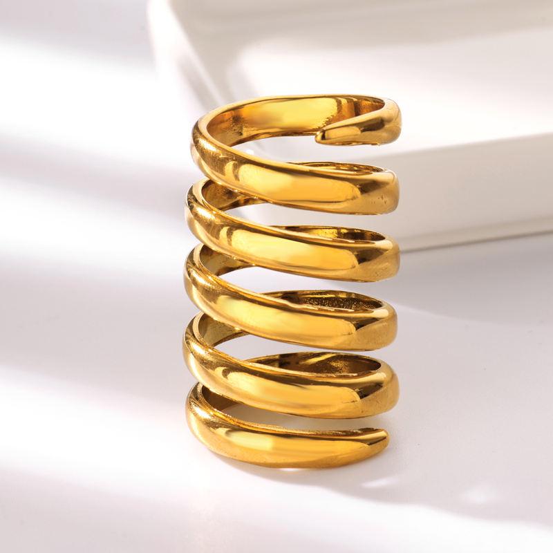 Trendy Multi-Layer Twist Stainless Steel Ring