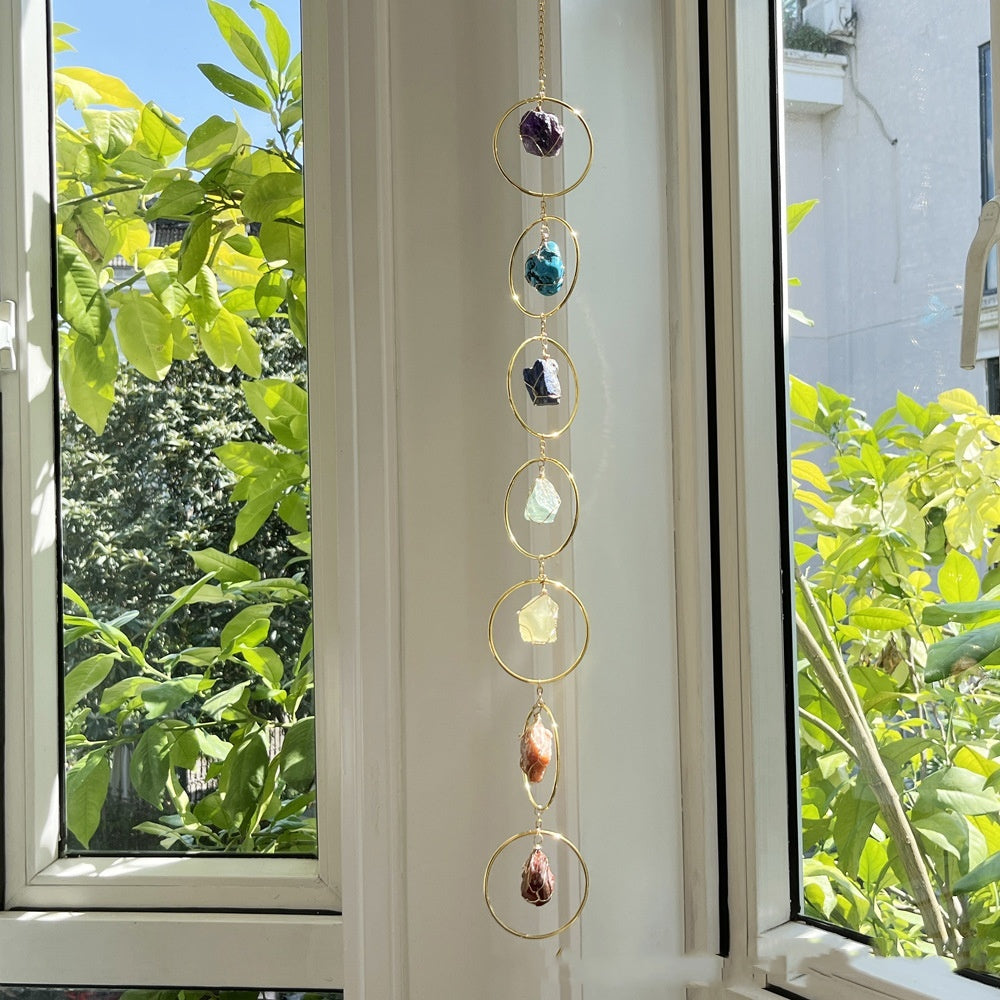 Seven-Colour Rough-Stone Hanging Suncatcher