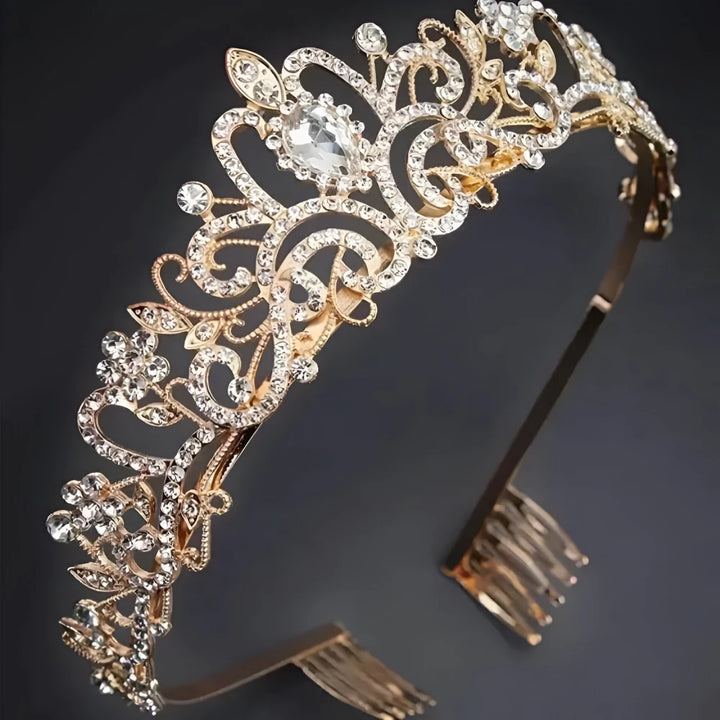 Handmade Rhinestone Pearl Tiara for Weddings, Birthdays, and Parties