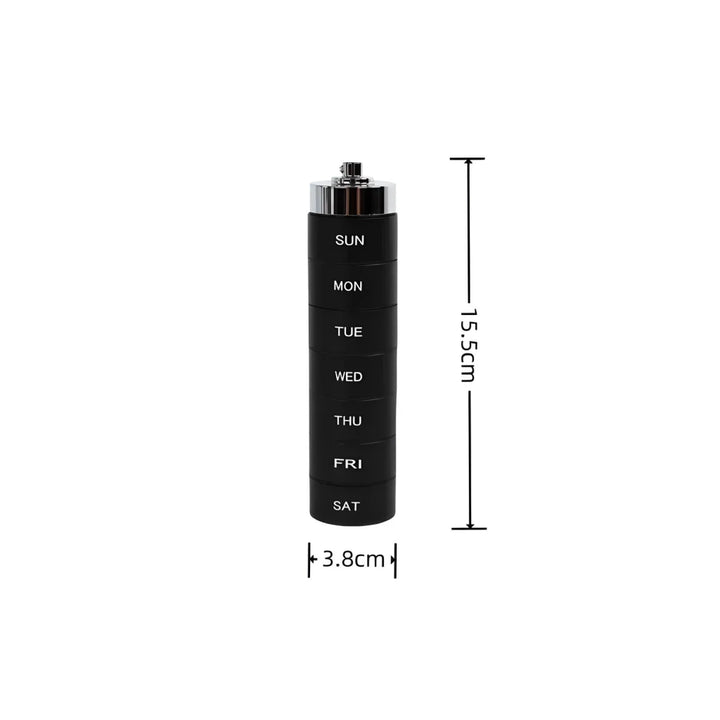 Portable 7 Grids Waterproof Aluminum Pill Box