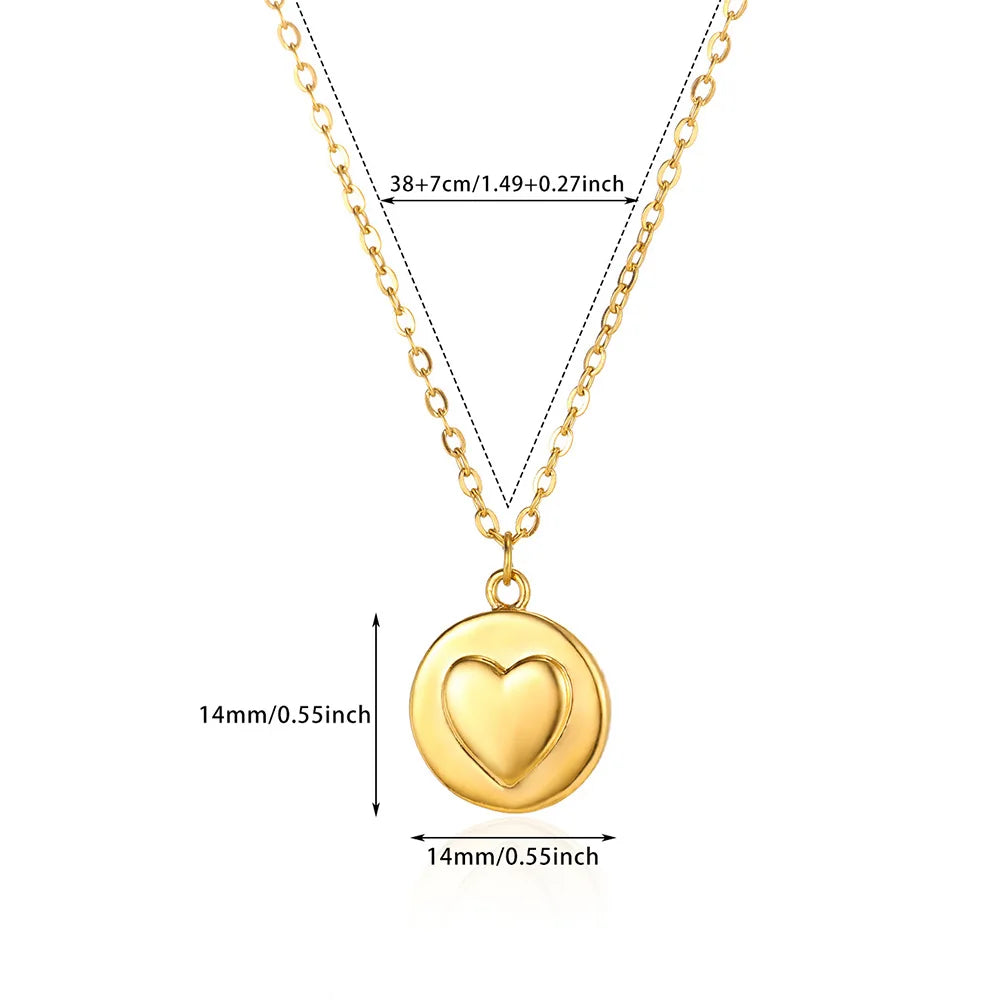 Gold Heart Pendant Necklace