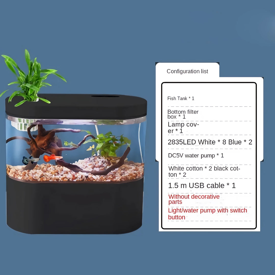 Mini Self-Circulation Goldfish Tank - Eco-Friendly Tabletop Aquarium ...