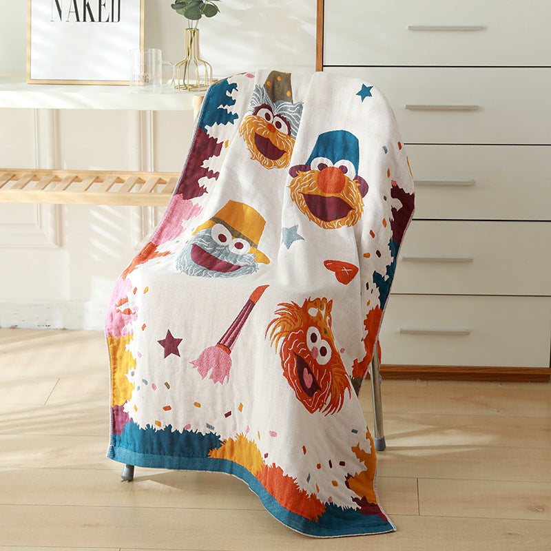 Quick-Dry Cartoon Bath Towel - Five-Layer Gauze Cotton