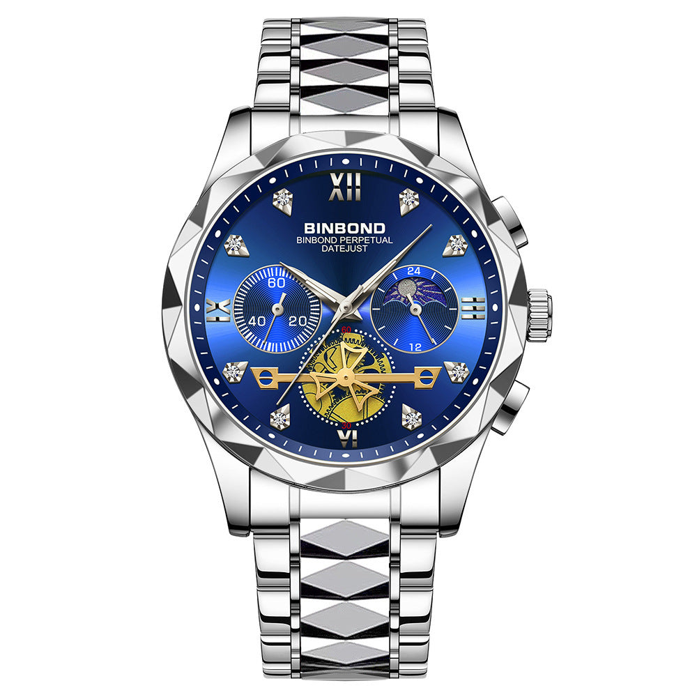 Multifunctional Quartz Watch All-match Six-pin Timing Casual