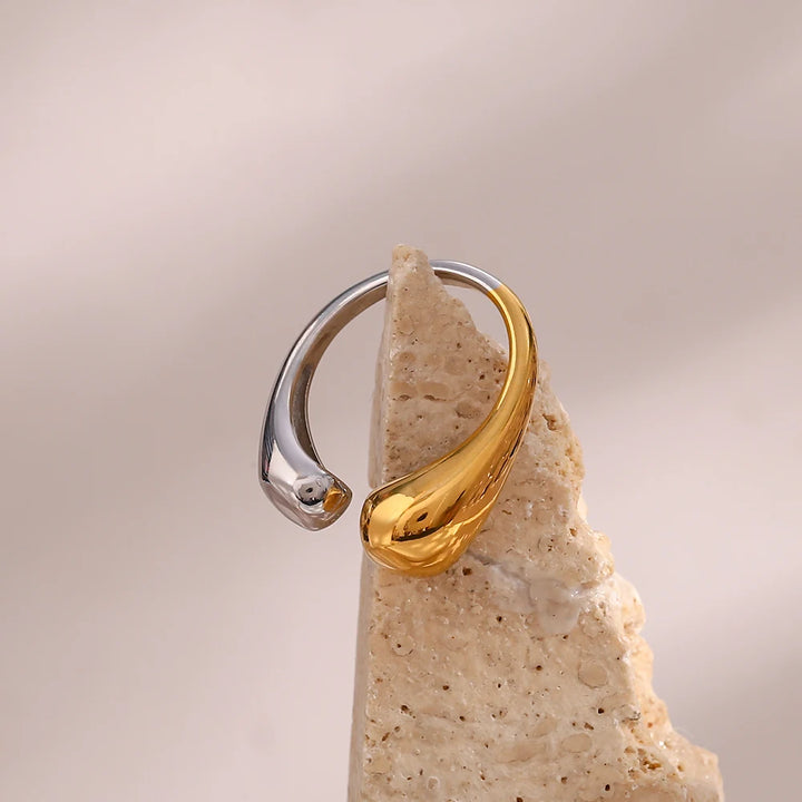 Waterdrop Open-End Stainless Steel Rings