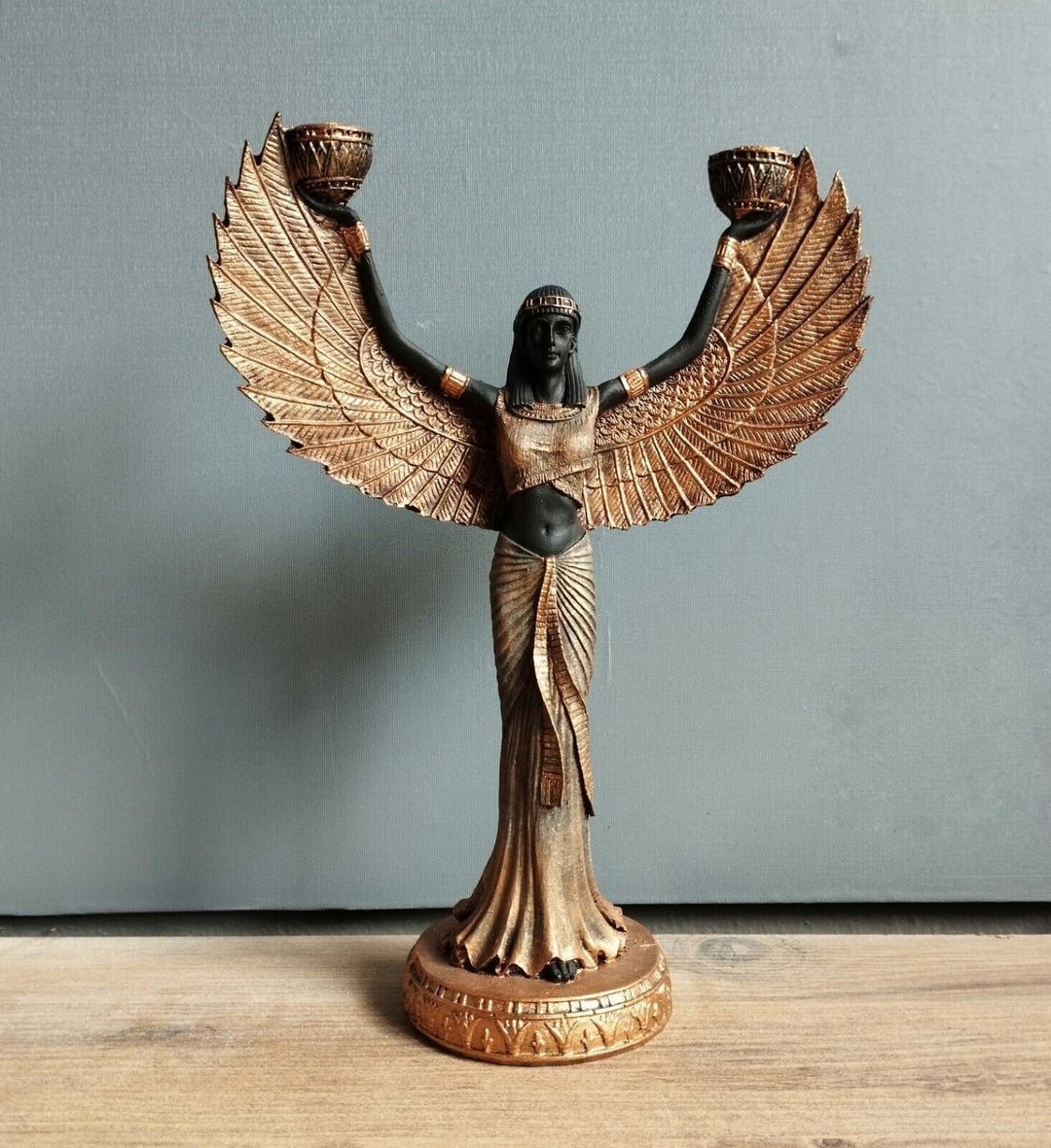 Egyptian Isis Goddess Statue Resin Candlestick