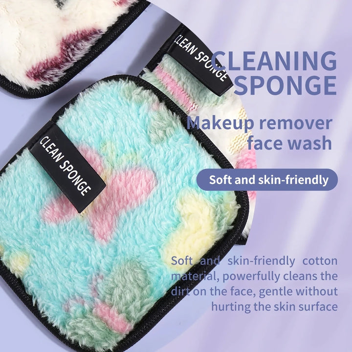 Washable Microfiber Makeup Remover Puff Towel