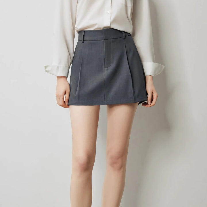 High Waisted A-Line Mini Skirt Pants