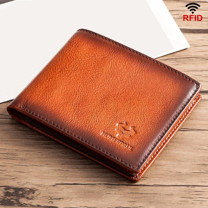 Genuine Leather RFID Blocking Bifold Wallet