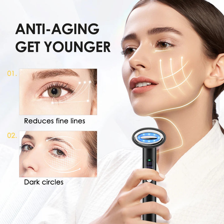 9-in-1 Microcurrent Eye Massager – Anti-Wrinkle, Puffiness Reducer, Lifting & Skin Brightening Tool