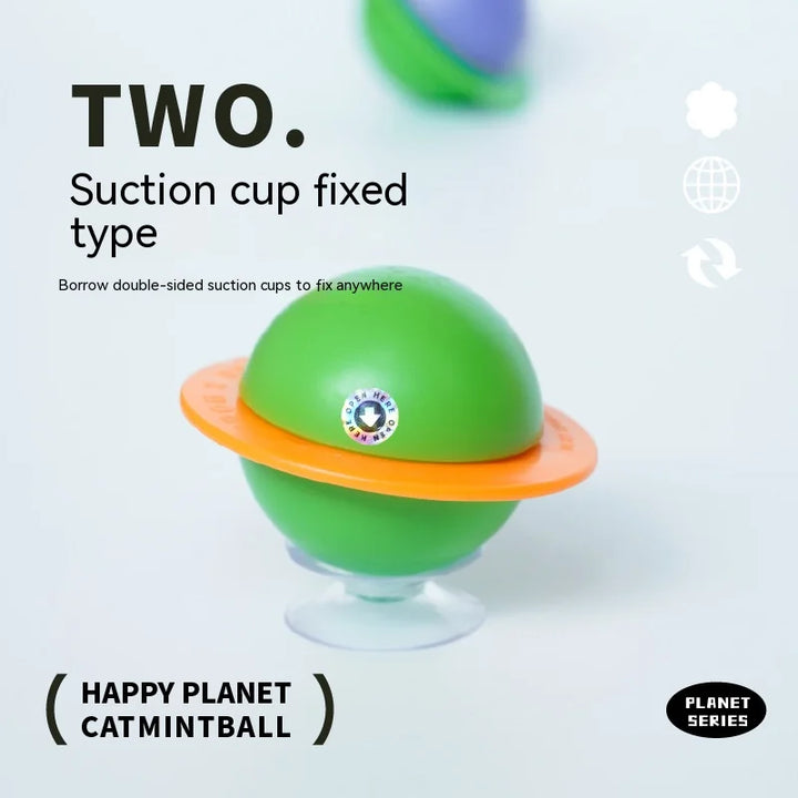 Interactive Rotating Cat Grass Ball Toy with Suction Cup